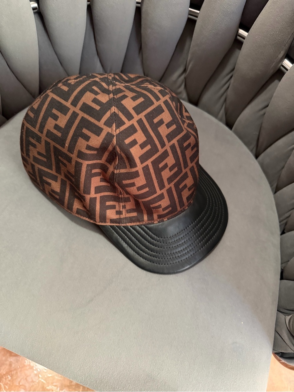 Fendi Brown and Black Monogram Baseball Cap